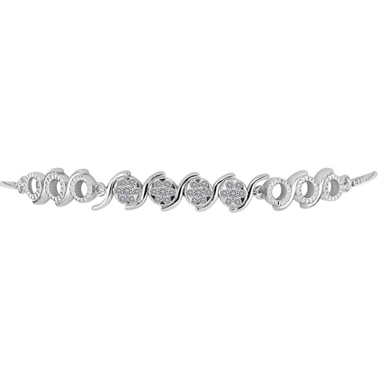 Silberarmband mit weißem Diamant