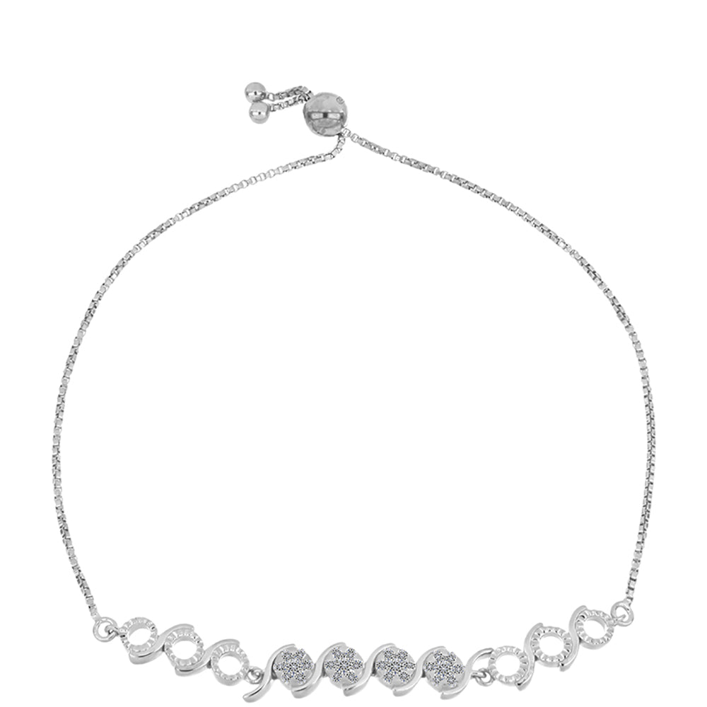 Silberarmband mit weißem Diamant 1 