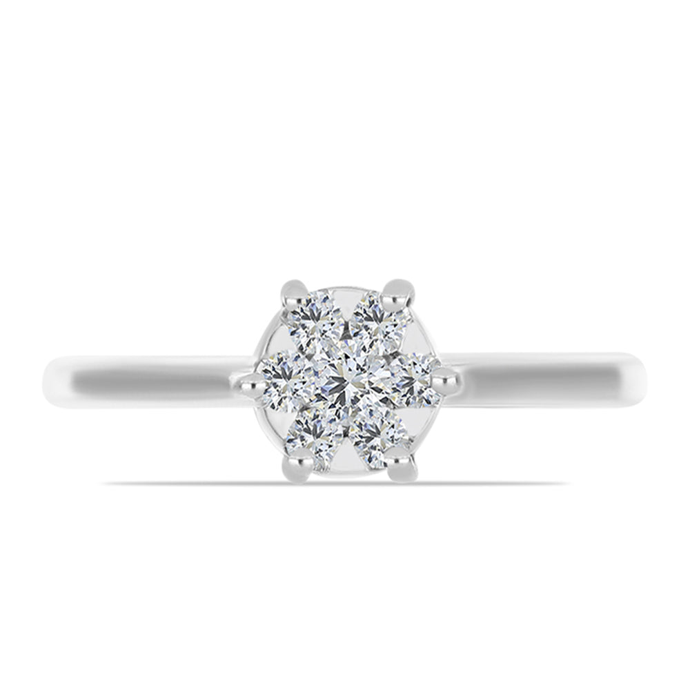 Silberring mit weißem Diamant