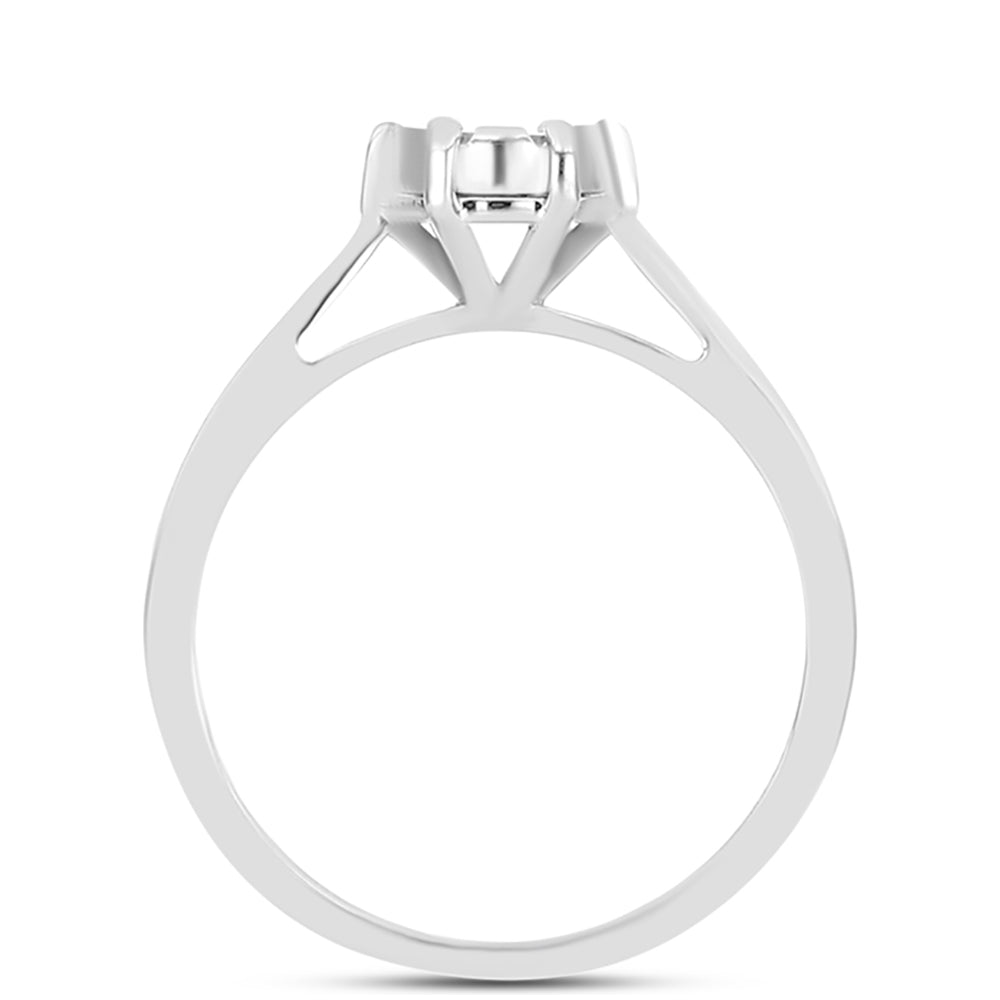 Silberring mit weißem Diamant