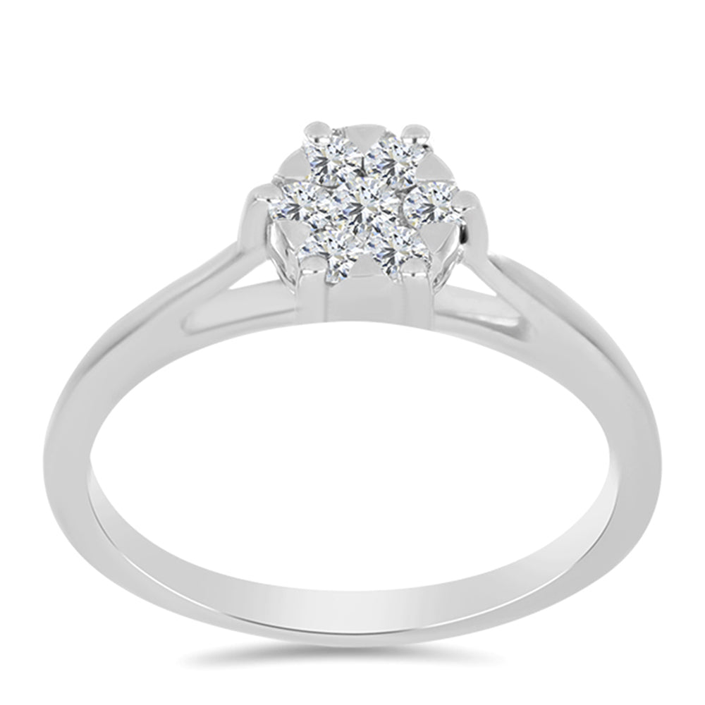 Silberring mit weißem Diamant