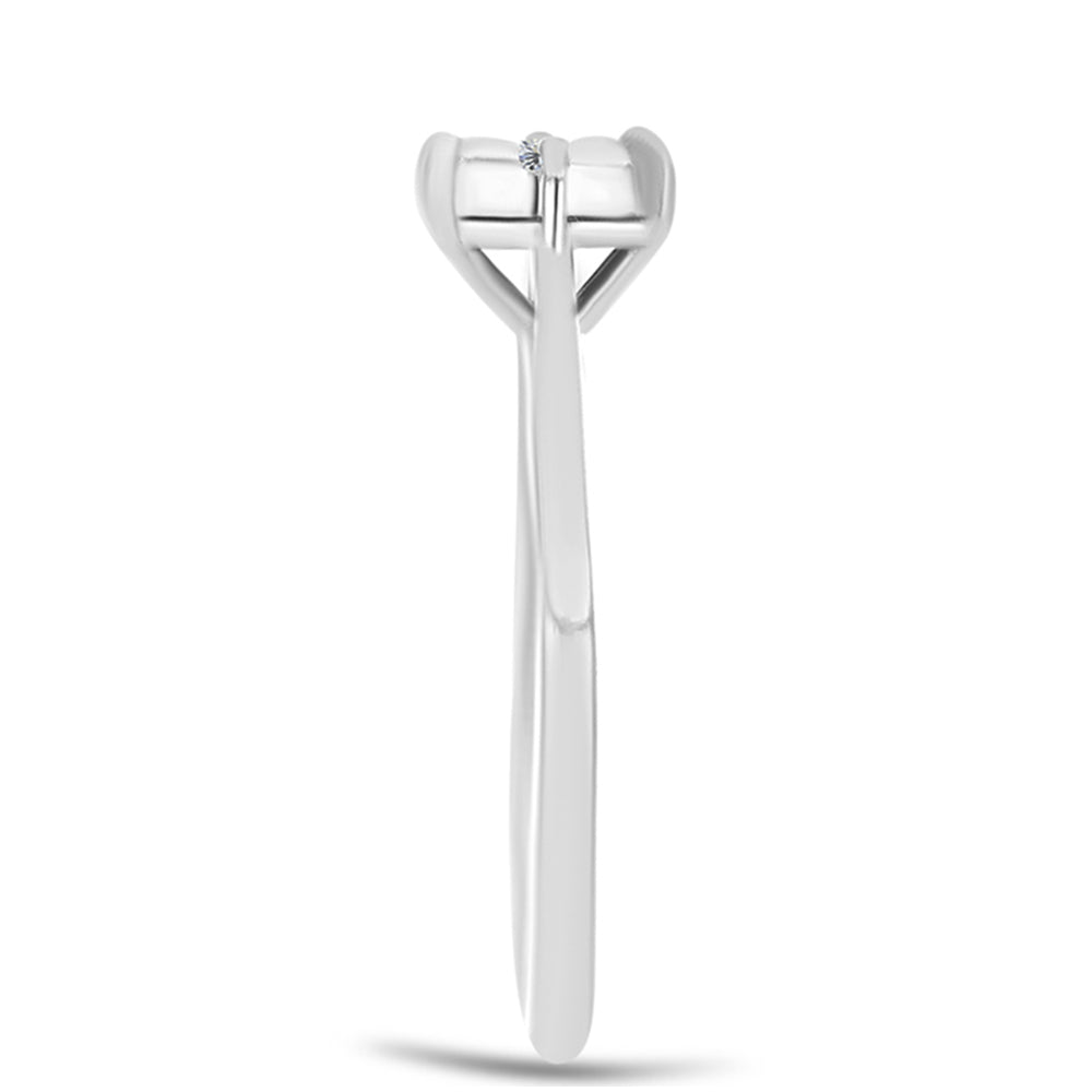 Silberring mit weißem Diamant 4 
