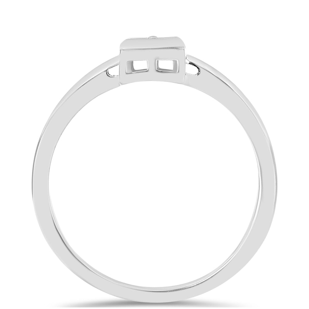 Silberring mit weißem Diamant