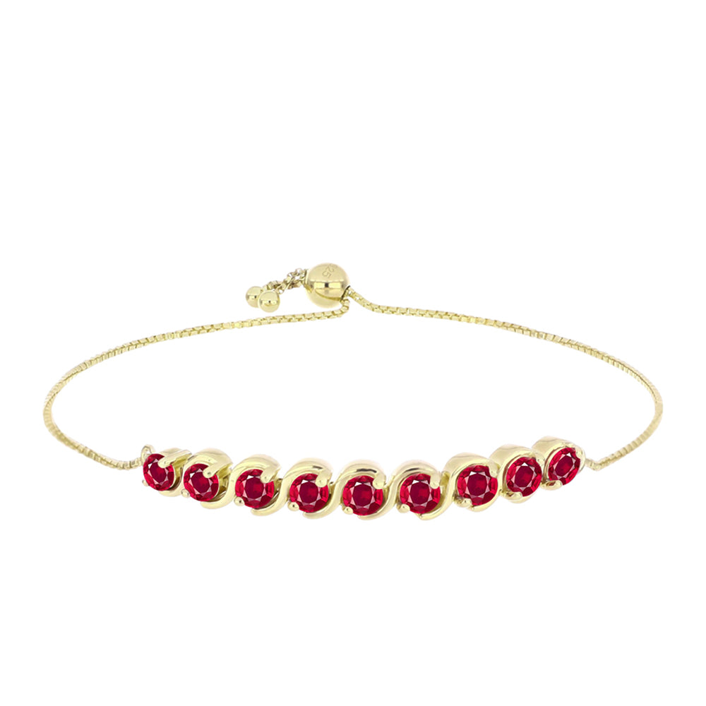 Goldplattiertes Silberarmband mit Rubin aus Madagaskar 1 