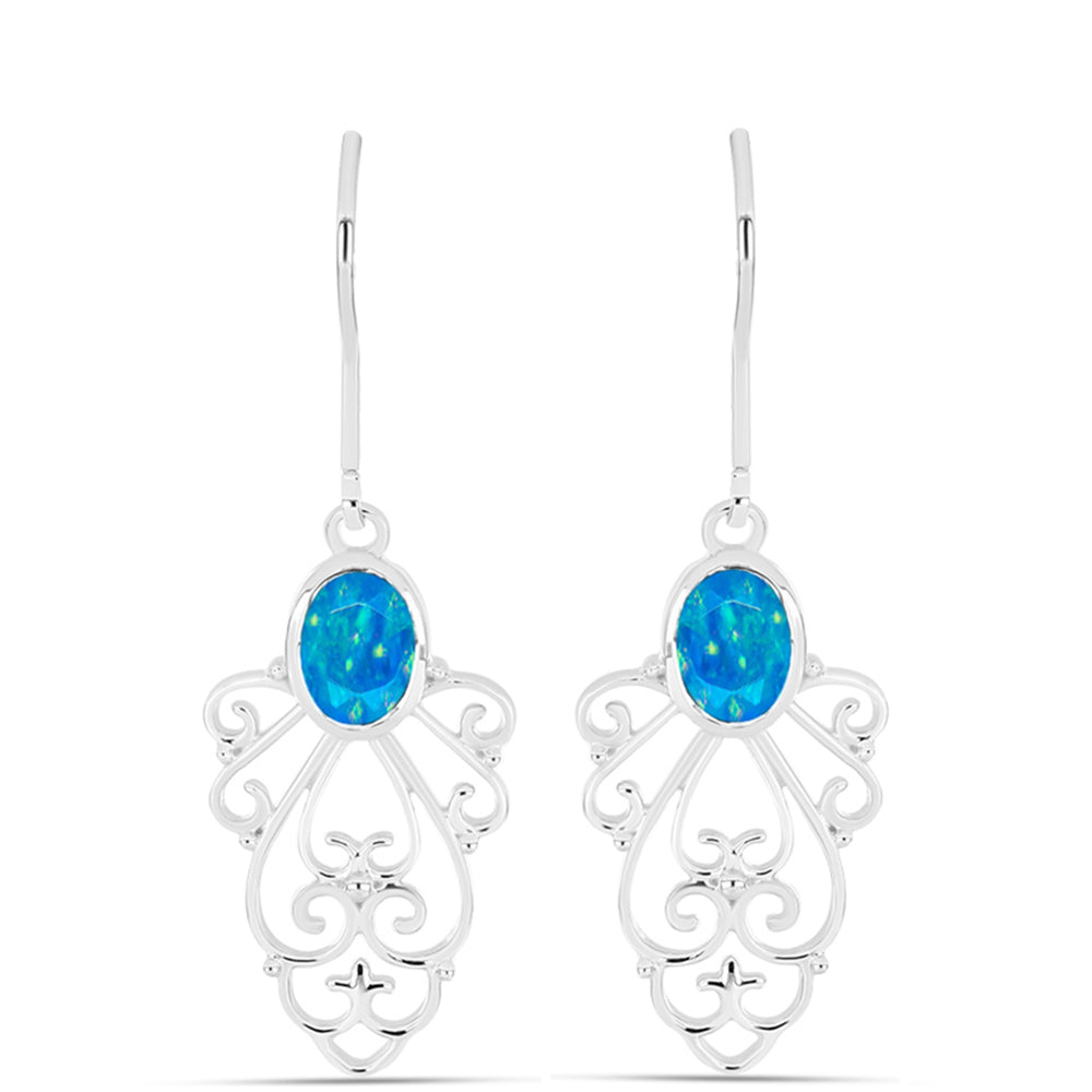 Silberohrringe mit äthiopischem Paraiba-Blauopal 1 