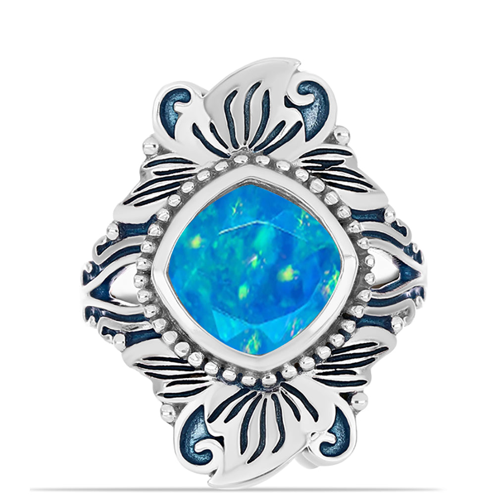 Silberring mit äthiopischem Paraiba-Blauopal 1 