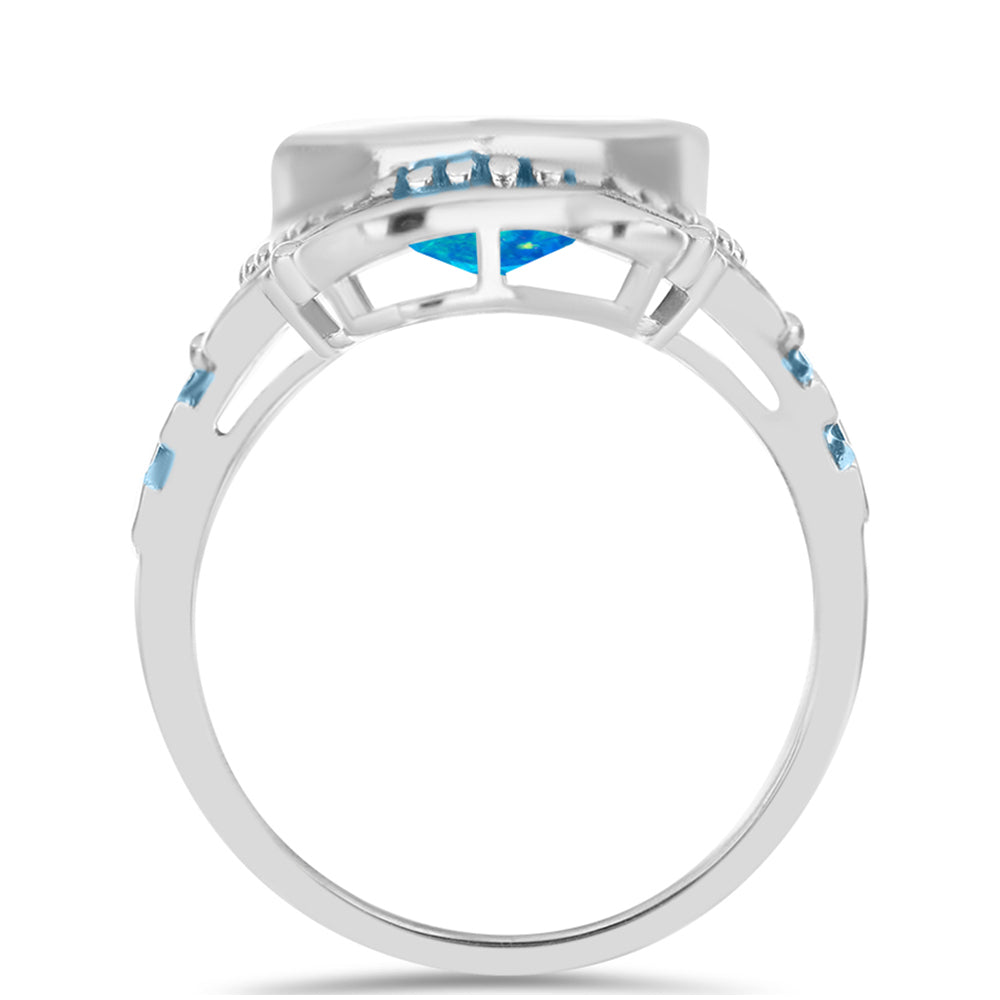 Silberring mit äthiopischem Paraiba-Blauopal