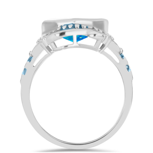 Silberring mit äthiopischem Paraiba-Blauopal
