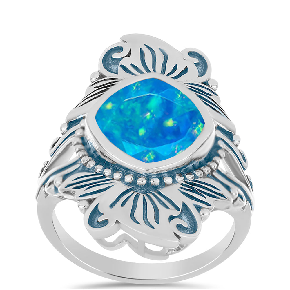 Silberring mit äthiopischem Paraiba-Blauopal 3 