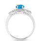 Silberring mit äthiopischem Paraiba-Blauopal und weißem Topas