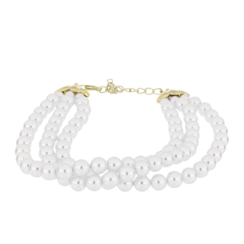 Goldplattiertes Silberarmband mit weißer Süßwasserperle 2 