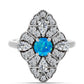 Silberring mit äthiopischem Paraiba-Blauopal und weißem Topas