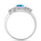 Silberring mit äthiopischem Paraiba-Blauopal und weißem Topas