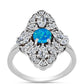 Silberring mit äthiopischem Paraiba-Blauopal und weißem Topas
