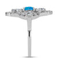 Silberring mit äthiopischem Paraiba-Blauopal und weißem Topas