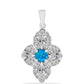 Silberanhänger mit äthiopischem Paraiba-Blauopal und weißem Topas