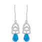 Silberohrringe mit äthiopischem Paraiba-Blauopal und weißem Topas