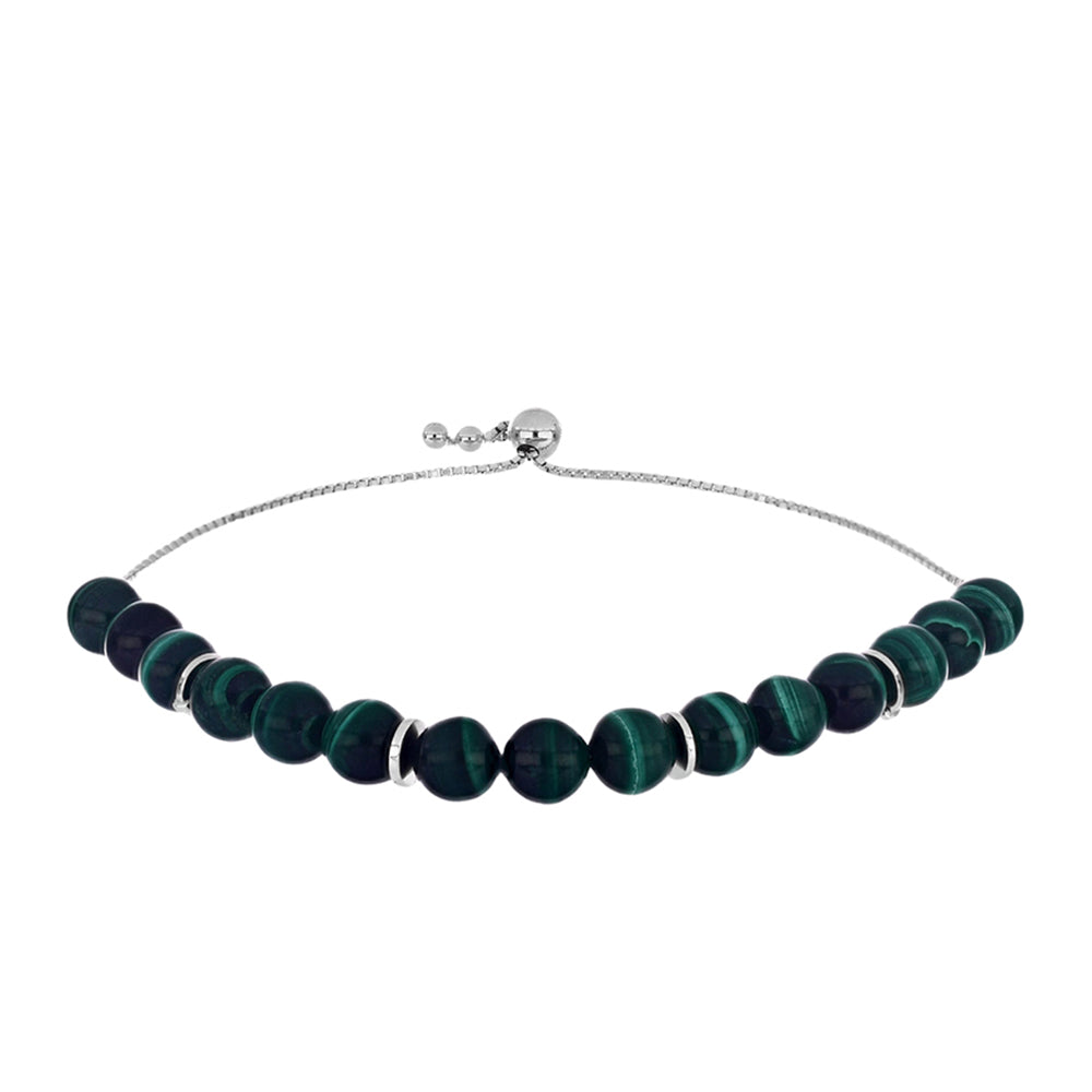 Silberarmband mit Malachit