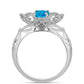 Silberring mit äthiopischem Paraiba-Blauopal und weißem Topas