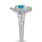 Silberring mit äthiopischem Paraiba-Blauopal und weißem Topas