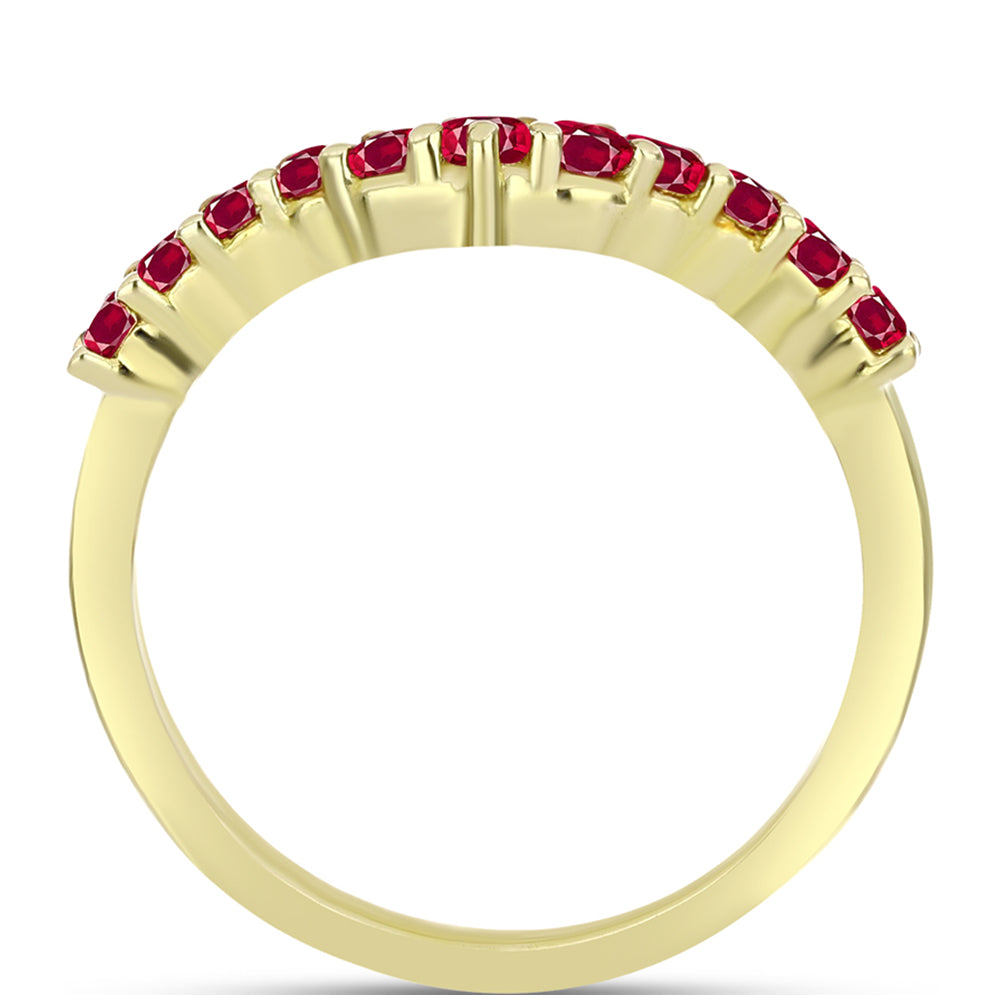 Goldplattierter Silberring mit Rubin aus Madagaskar