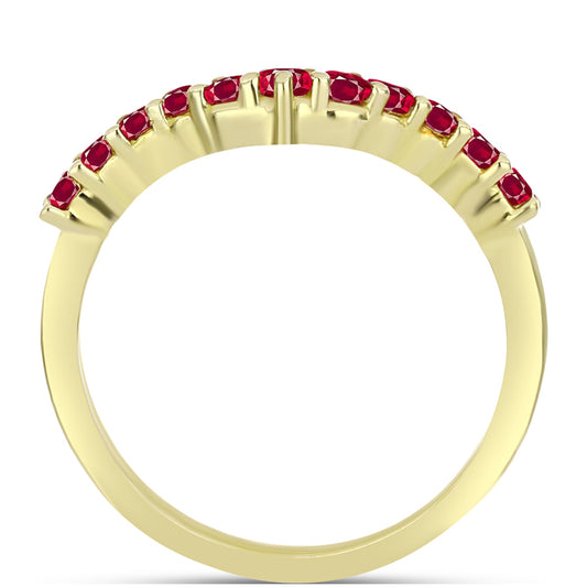 Goldplattierter Silberring mit Rubin aus Madagaskar