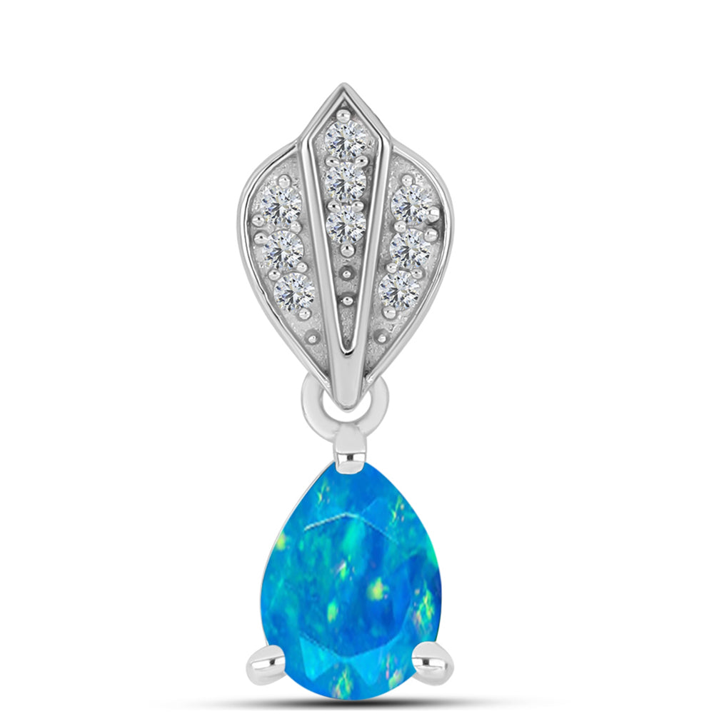 Silberanhänger mit äthiopischem Paraiba-Blauopal und weißem Topas