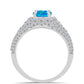 Silberring mit äthiopischem Paraiba-Blauopal und weißem Topas