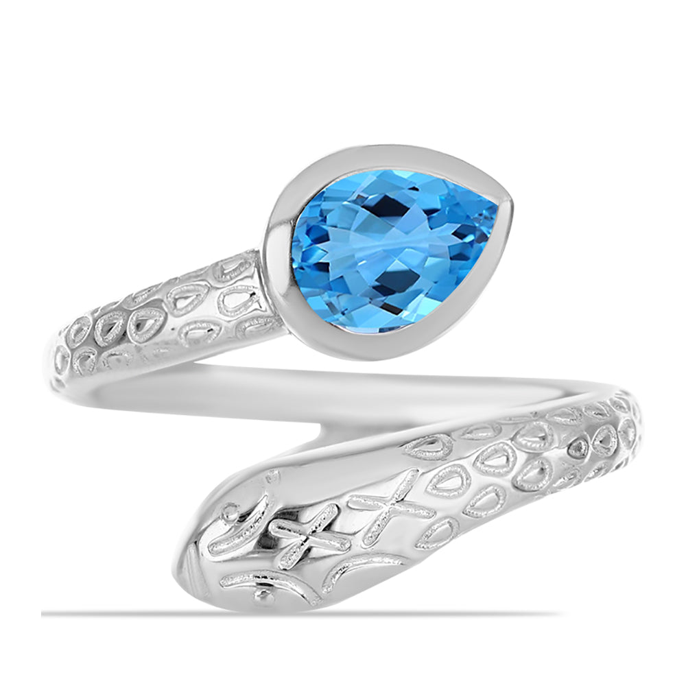 Silberring mit schweizerischem Blautopas 1 