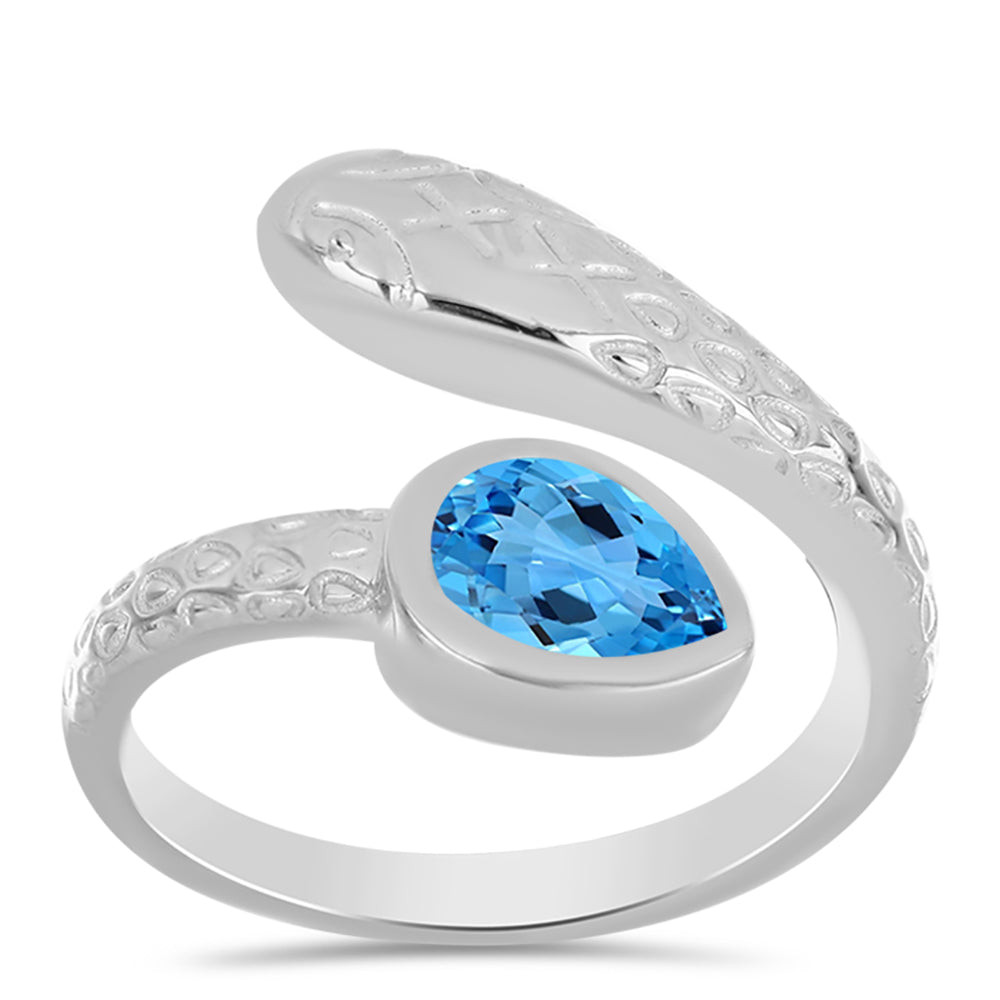 Silberring mit schweizerischem Blautopas 3 