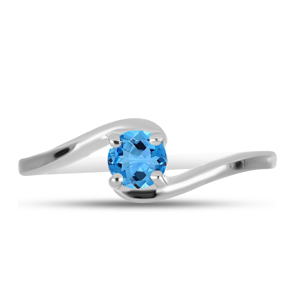 Silberring mit schweizerischem Blautopas