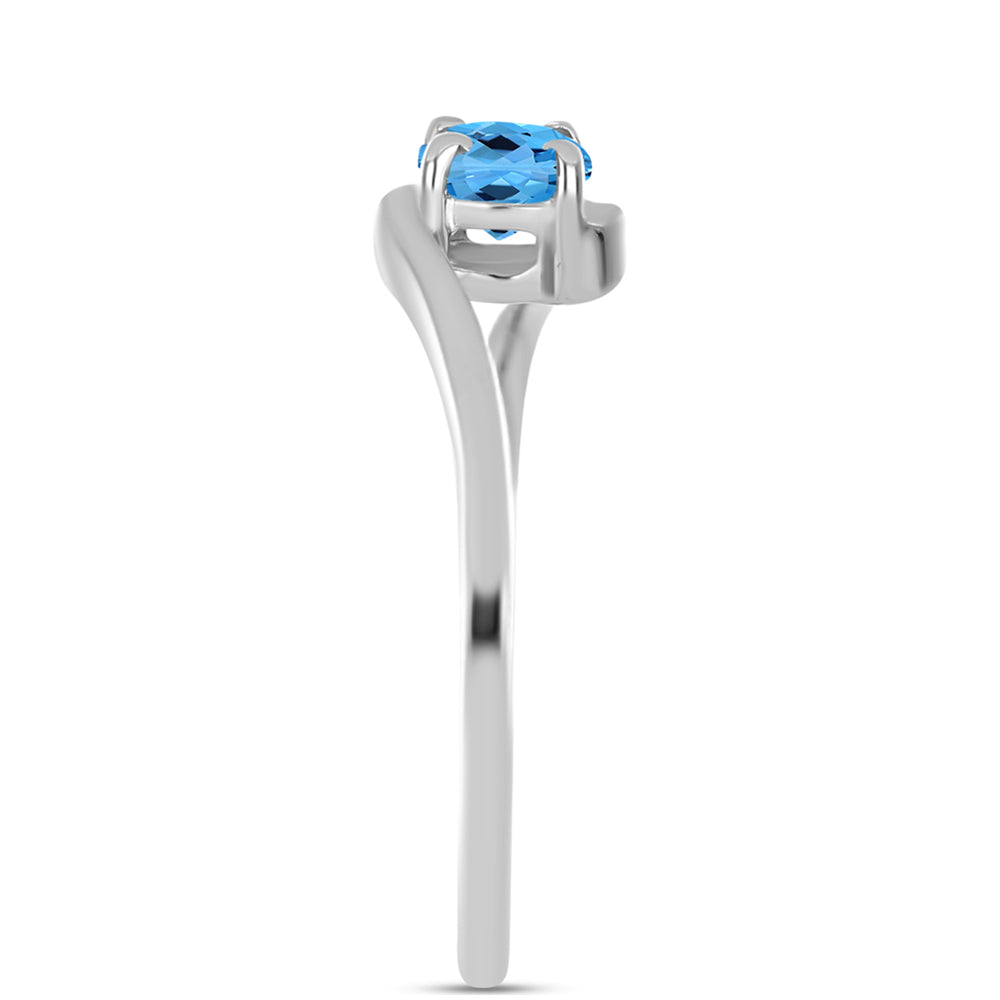 Silberring mit schweizerischem Blautopas