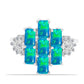 Silberring mit äthiopischem Paraiba-Blauopal und weißem Topas