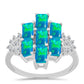 Silberring mit äthiopischem Paraiba-Blauopal und weißem Topas