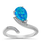 Silberring mit äthiopischem Paraiba-Blauopal und weißem Topas