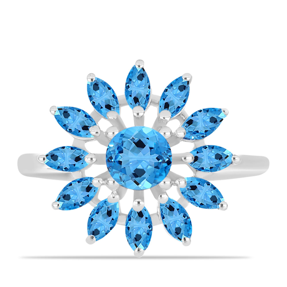 Silberring mit schweizerischem Blautopas
