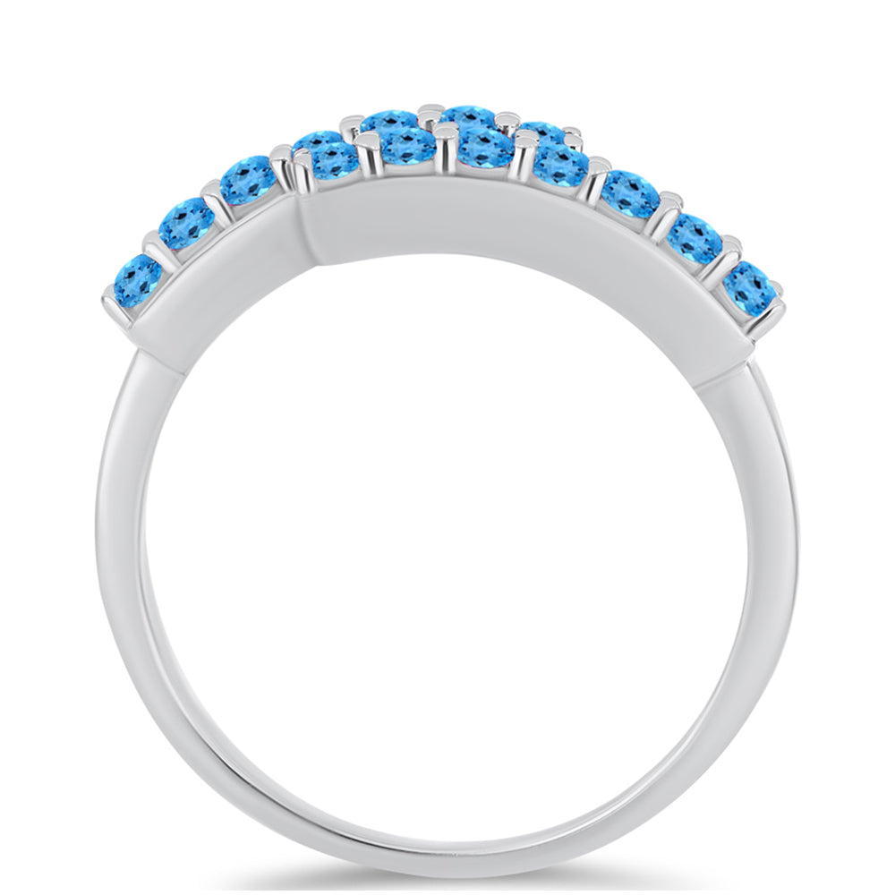 Silberring mit schweizerischem Blautopas 2 