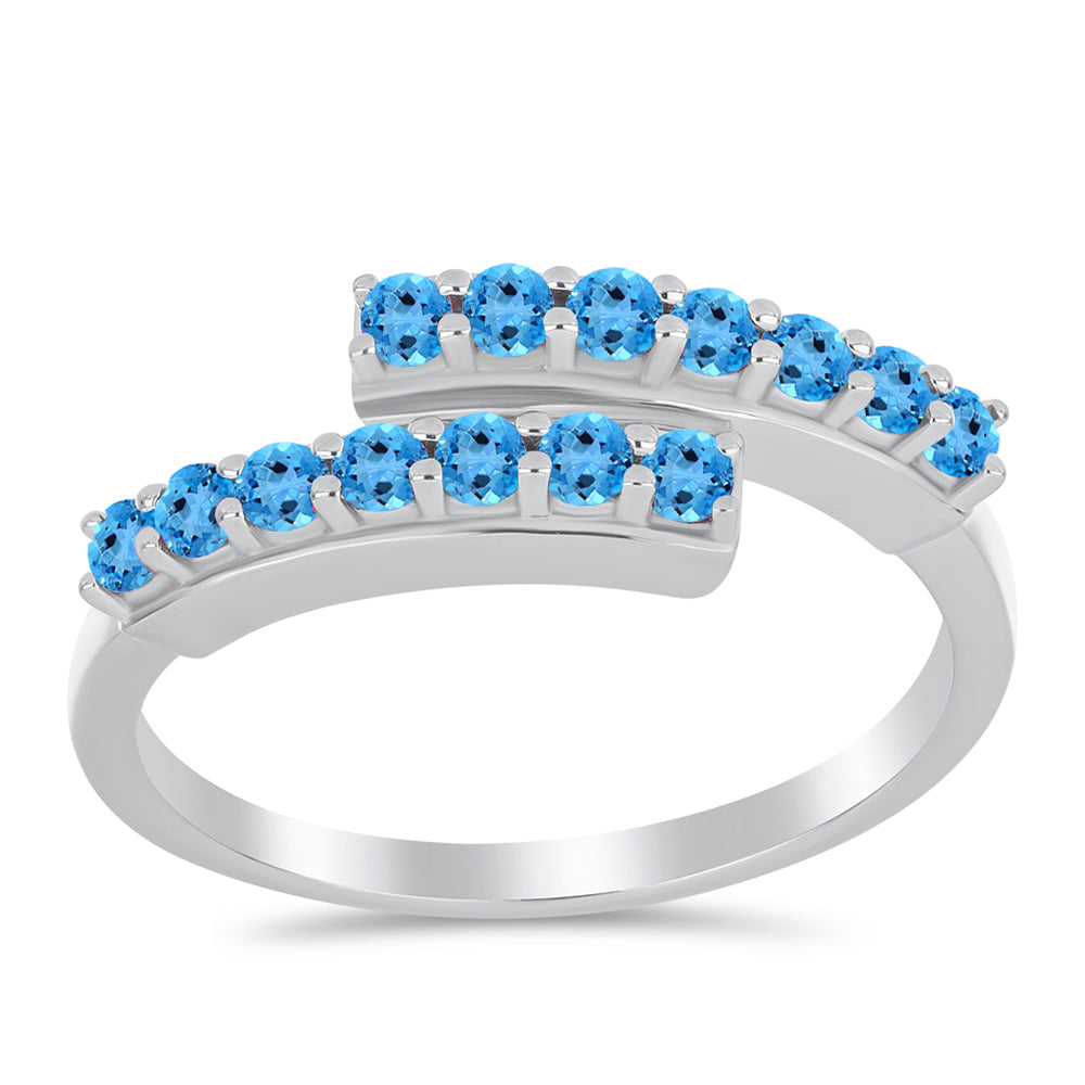 Silberring mit schweizerischem Blautopas 3 