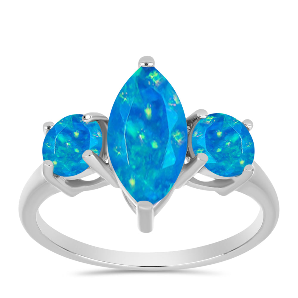 Silberring mit äthiopischem Paraiba-Blauopal