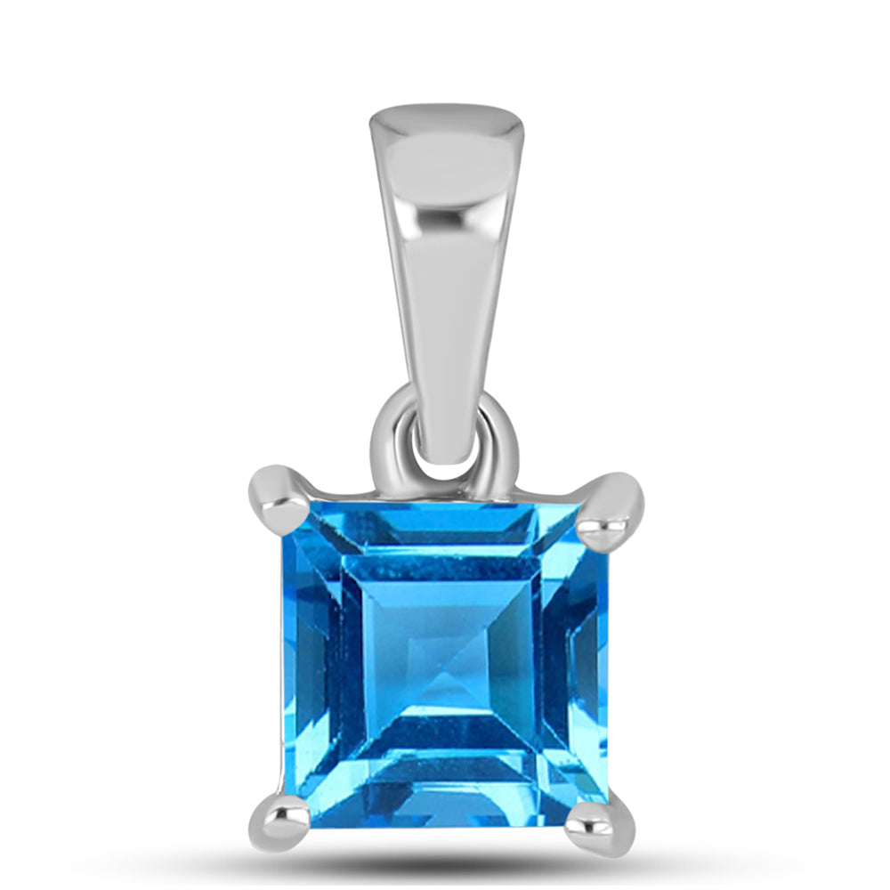 Silberanhänger mit schweizerischem Blautopas 1 