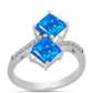 Silberring mit äthiopischem Paraiba-Blauopal und weißem Topas