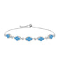 Silberarmband mit schweizerischem Blautopas und weißem Topas