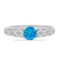 Silberring mit äthiopischem Paraiba-Blauopal und weißem Topas