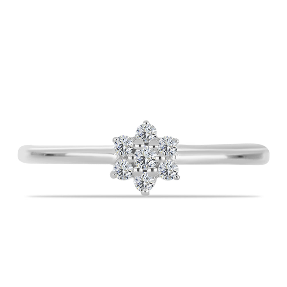 Silberring mit weißem Diamant 1 