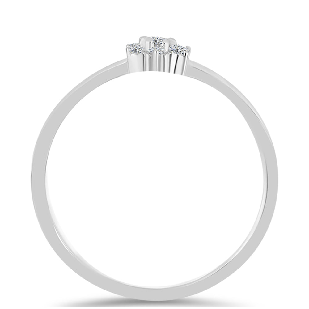 Silberring mit weißem Diamant
