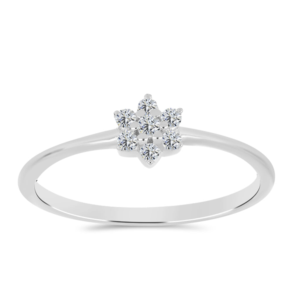 Silberring mit weißem Diamant