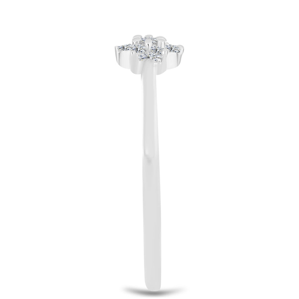 Silberring mit weißem Diamant 4 