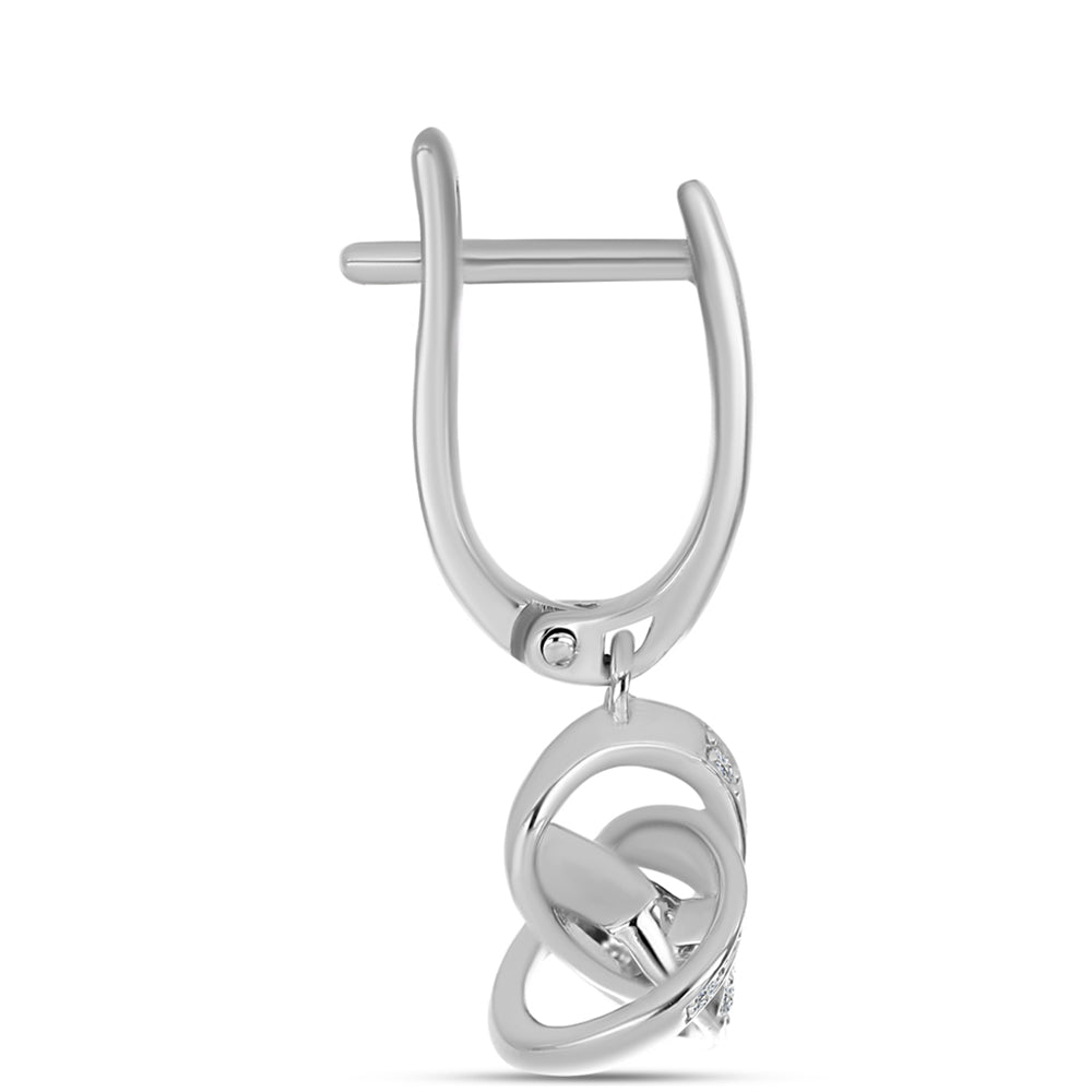 Silberohrringe mit weißem Diamant 2 