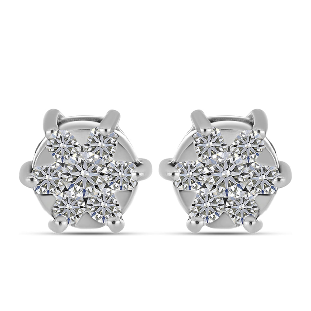 Silberohrringe mit weißem Diamant
