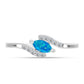 Silberring mit äthiopischem Paraiba-Blauopal und weißem Topas